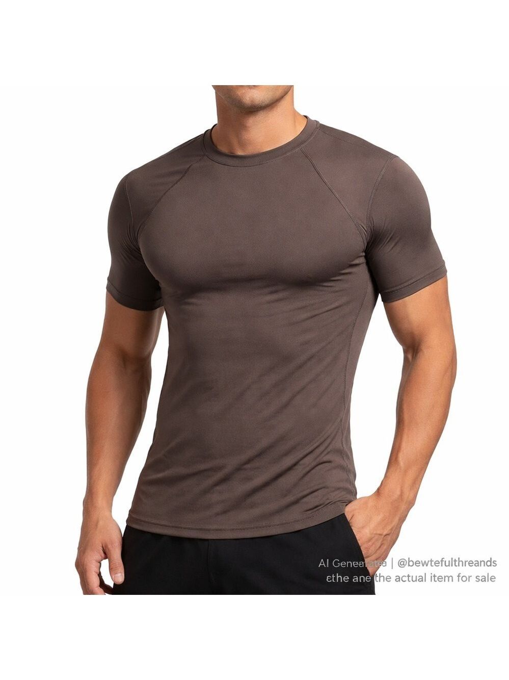 Tommie Copper Men’s L Brown Compression Short Sleeve Athletic Shirt